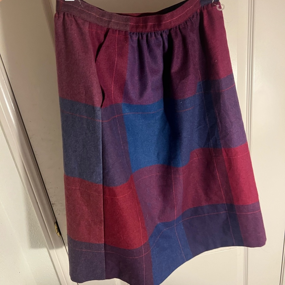 The Wyndham collection blue, purple, and red skirt
